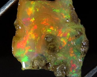 Gorgeous Top Grade Quality 100% Natural Welo Fire Ethiopian Opal Fancy Rough Loose Gemstone For Making Jewelry 13x13x06 MM 05.80 Cts.