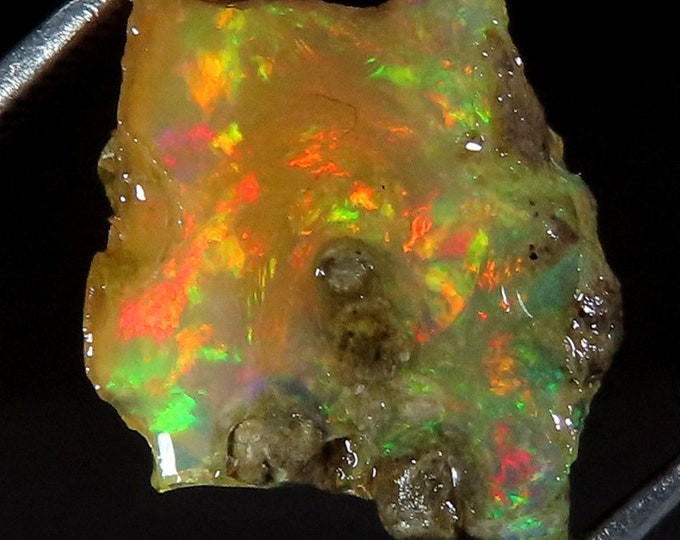 Gorgeous Top Grade Quality 100% Natural Welo Fire Ethiopian Opal Fancy Rough Loose Gemstone For Making Jewelry 13x13x06 MM 05.80 Cts.