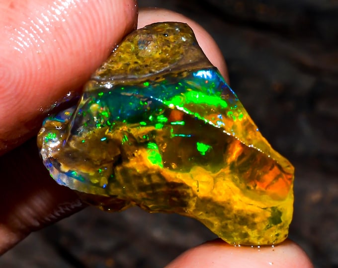 Opal Rough Gemstone, Natural Crystal Opal Rough,Welo Fire Crystal Opal, Flashy Fire Specimens Ethiopian Opal Raw, Oil Opal Rough,12.00 Cts.