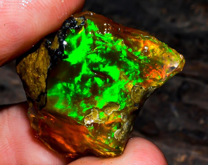 Opal Rough Gemstone, Natural Crystal Opal Rough,Welo Fire Crystal Opal, Flashy Fire Specimens Ethiopian Opal Raw, Oil Opal Rough, 24.00Cts.