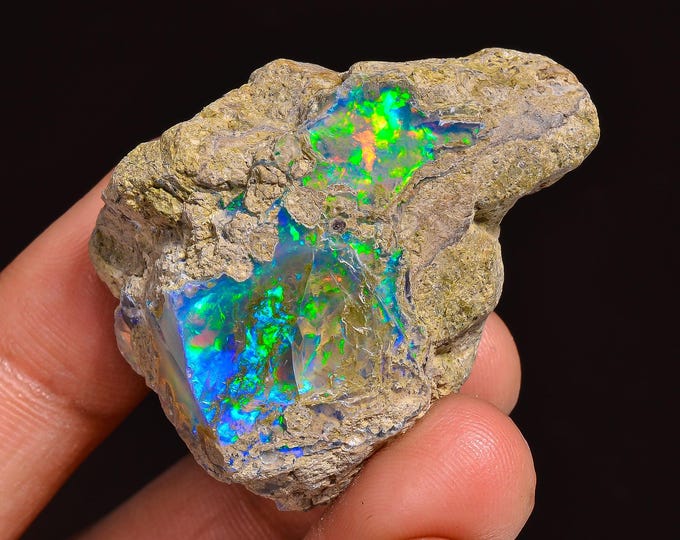 Amazing Top Grade Quality 100% Natural Welo Fire Ethiopian Opal Fancy Rough Loose Gemstone For Making Jewelry 38X29X18 MM 81.00 Cts. KR63-1