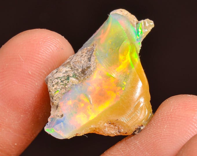 Splendid Top Grade Quality 100% Natural Welo Fire Ethiopian Opal Fancy Rough Loose Gemstone For Making Jewelry 25X18X5 MM 07.00 Cts. KR57-7