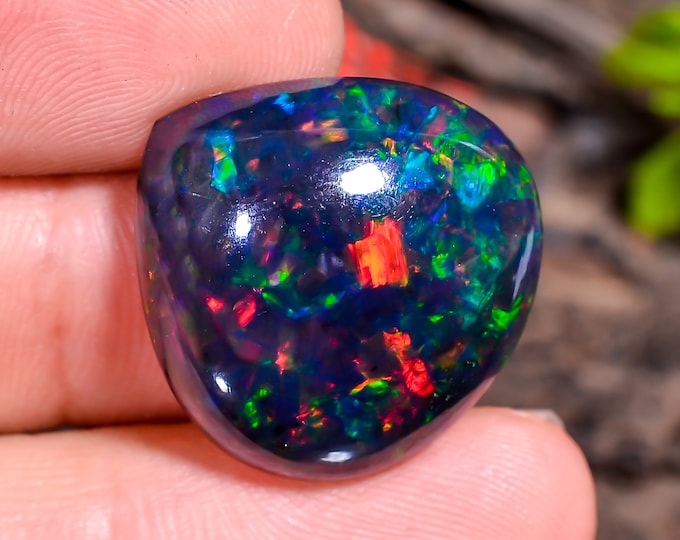 Splendid Top Grade Quality 100% Natural Black Ethiopian Opal Heart Shape Cabochon Gemstone For Making Jewelry 22X21X7 MM 15.00 Cts. KR40-42