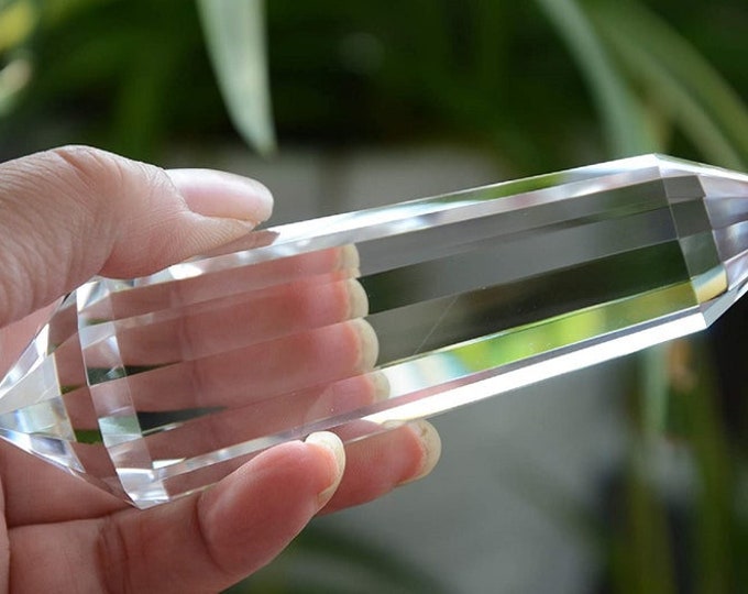 Real Tibetan Himalayan High Altitude 99% Clear 13 Sided Crystal Point Quartz Vogel Wand 4.98 Inch Spiritual Reiki Healing