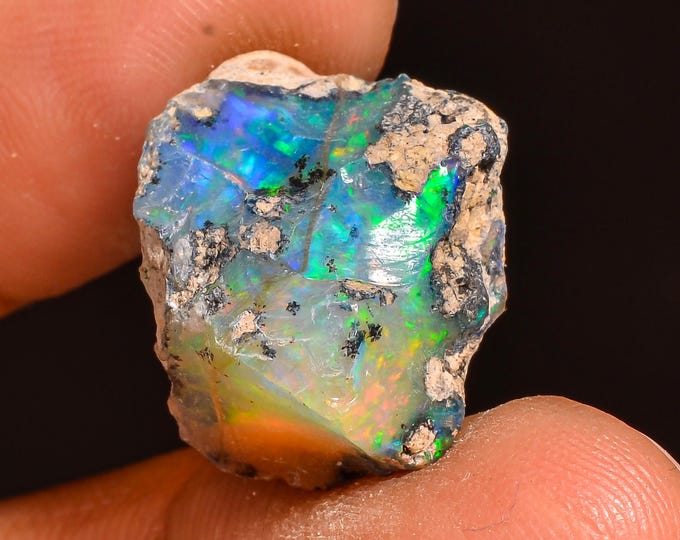 Dazzling Top Grade Quality 100% Natural Welo Fire Ethiopian Opal Rough Loose Gemstone For Making Jewelry 18X14X13 MM 12.50 Cts. KR61-81