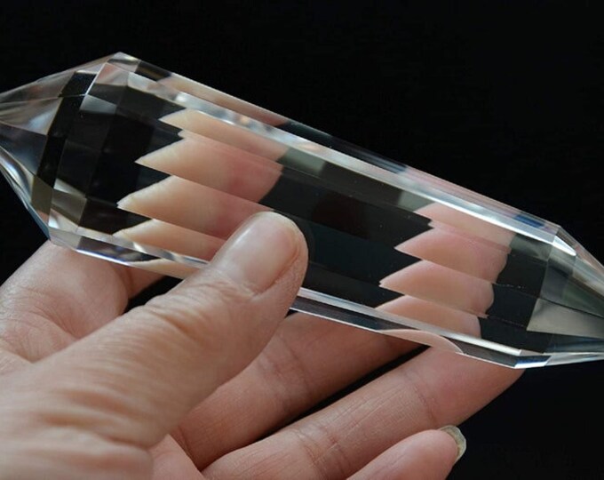 Real Tibetan Himalayan High Altitude 99% Clear 13 Sided Crystal Point Quartz Vogel Wand 5.11 Inch Spiritual Reiki Healing