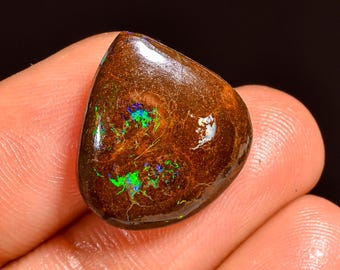 Boulder Opal Heart Cabochon: Natural Gemstone for Jewelry Making