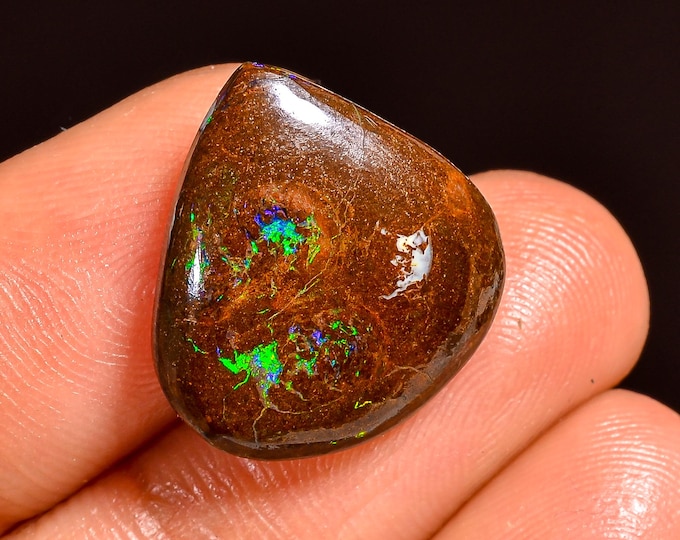 Splendid Top Grade Quality 100% Natural Boulder Opal Heart Shape Cabochon Loose Gemstone For Making Jewelry 17X16X5 MM 11.00 Cts. KR62-7