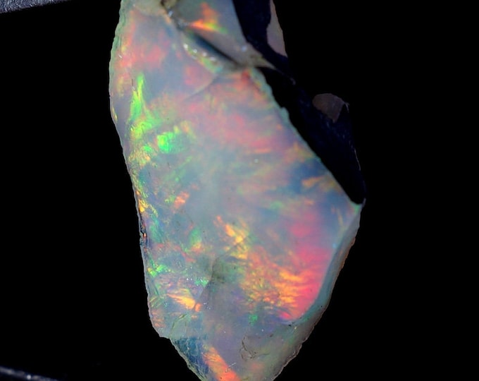 Splendid Top Grade Quality 100% Natural Welo Fire  Ethiopian Opal Fancy Rough Loose Gemstone For Making Jewelry 13X23X07 MM 06.80 Cts.