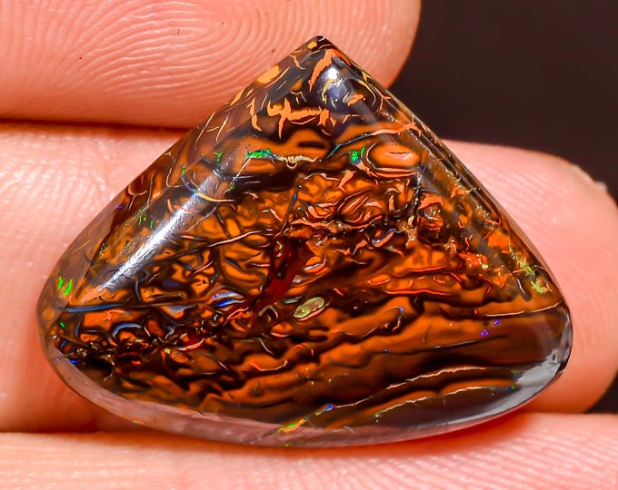 Incredible Top Grade Quality 100% Natural Boulder Opal Heart Shape Cabochon Loose Gemstone For Making Jewelry 18X23X5 MM 18.50 Cts. KR44-50