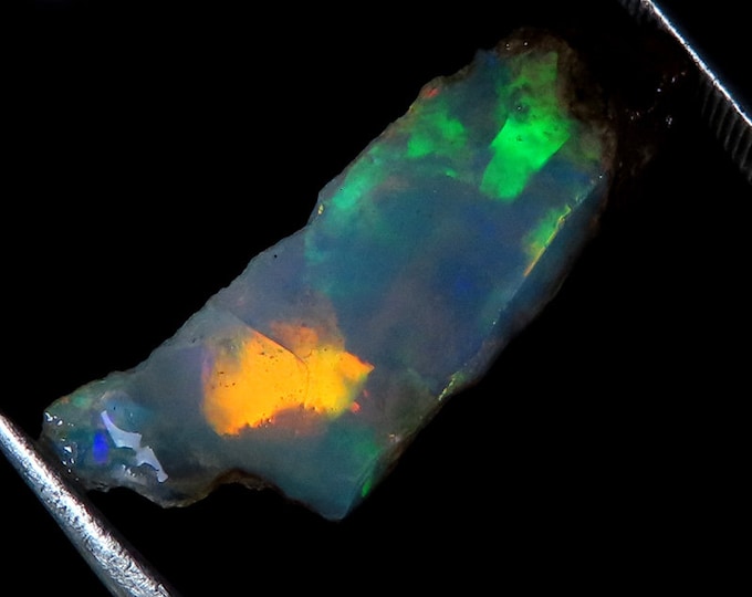 Classic Top Grade Quality 100% Natural Welo Fire Ethiopian Opal Fancy Rough Loose Gemstone For Making Jewelry 07x24x05 MM 05.00 Cts.