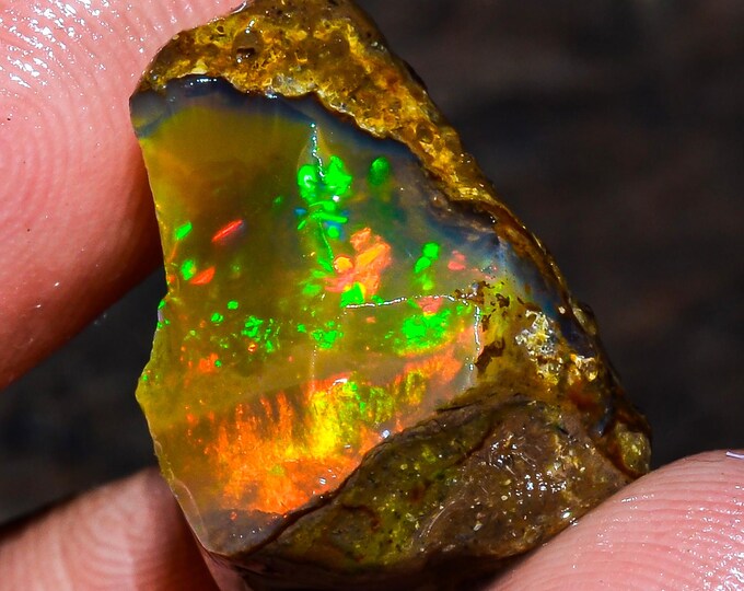 Opal Rough Gemstone, Natural Crystal Opal Rough,Welo Fire Crystal Opal, Flashy Fire Specimens Ethiopian Opal Raw, Oil Opal Rough, 10.00 Cts.