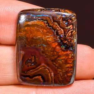 Elegant Top Grade Quality 100% Natural Boulder Opal Radiant Shape Cabochon Loose Gemstone For Making Jewelry 27X21X5 MM 39.00 Cts. KR44-45