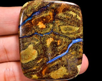 Boulder Opal Cabochon: Radiant Gemstone for Jewelry Making (47X37X6 MM, 119 Cts.)