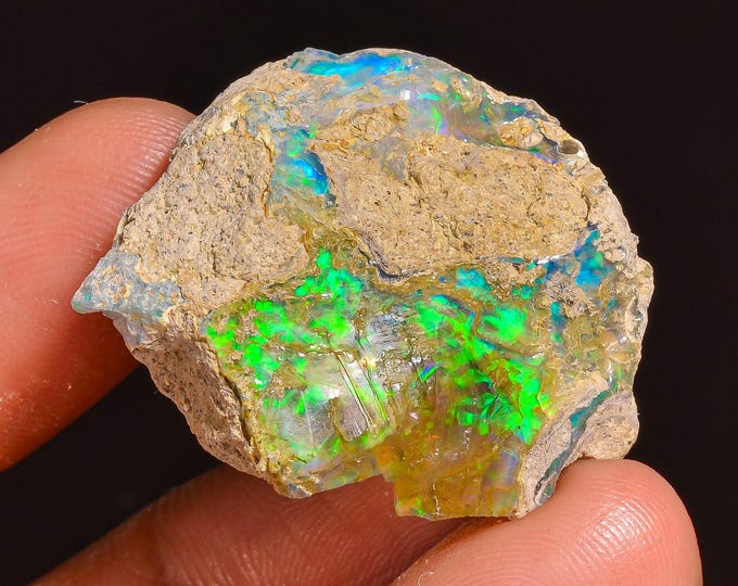 Terrific Top Grade Quality 100% Natural Welo Fire Ethiopian Opal Fancy Rough Loose Gemstone For Making Jewelry 29X26X12 MM 37.00 Cts KR57-12