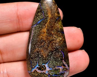 Boulder Opal Cabochon: Natural Australian Gemstone for Jewelry Making (43X22X7 MM, 70.50 Cts.)