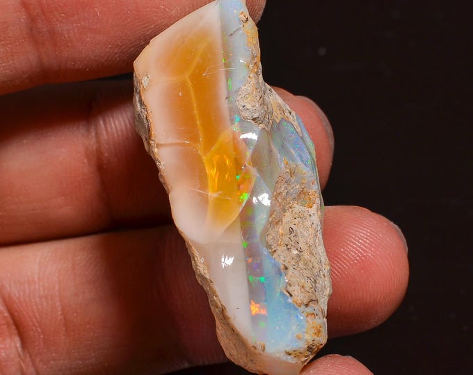 Terrific Top Grade Quality 100% Natural Welo Fire Ethiopian Opal Fancy Rough Loose Gemstone For Making Jewelry 40X21X14 MM 58.50 Cts KR58-29