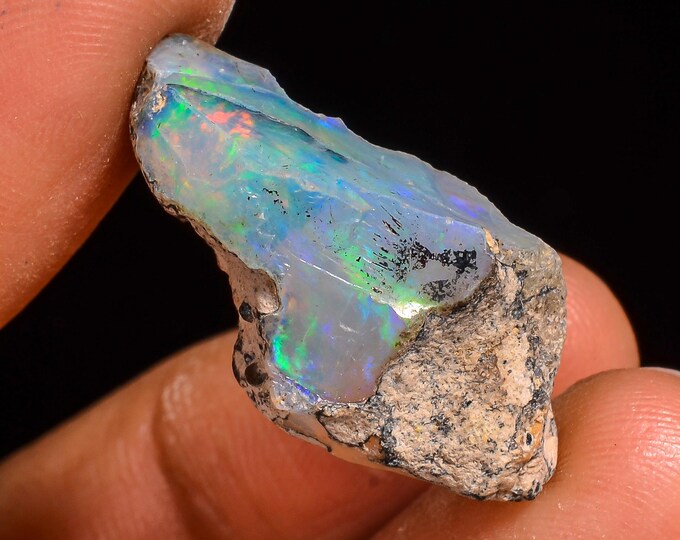 Excellent Top Grade Quality 100% Natural Welo Fire Ethiopian Opal Rough Loose Gemstone For Making Jewelry 25X12X10 MM 12.00 Cts. KR61-7