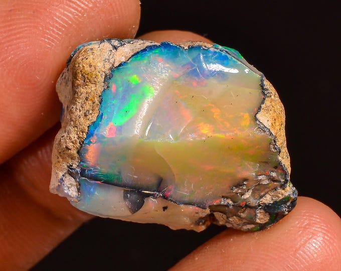 Mind Blowing Top Grade Quality 100% Natural Welo Fire Ethiopian Opal Rough Loose Gemstone For Making Jewelry 24X16X14 MM 23.50 Cts. KR61-41