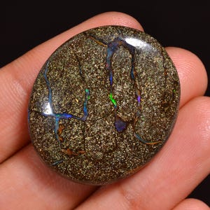 Unique Top Grade Quality 100% Natural Boulder Opal Oval Shape Cabochon Loose Gemstone For Making Jewelry 30X25X7 MM 50.00 Cts. KR64-3