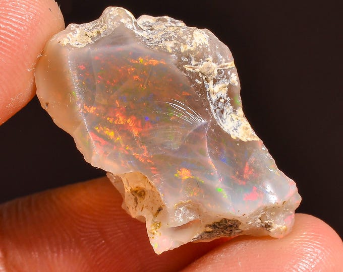 Fabulous Top Grade Quality 100% Natural Welo Fire Ethiopian Opal Fancy Rough Loose Gemstone For Making Jewelry 26X17X11 MM 18.50 Cts KR57-18