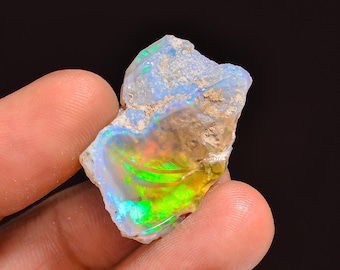 Welo Fire Ethiopian Opal Rough Gemstone: Jewelry Making (27x19x10 MM, 23.00 Cts.)