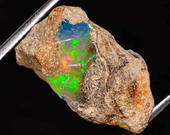 11.00 Cts. 100% Natural Welo Fire Ethiopian Opal Rough Loose Gemstone 19x10x10 MM