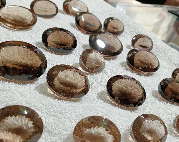 Enormous Smokey Quartz gemstone - faceted natural Quartz, 6877 Carat, Oval Shape 43 Pcs Lot -loose transparent stone for healing /energy use