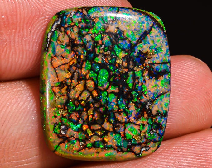 Monarch Opal Sterling Fine Opal Gems Radiant Shape Cabochon Loose Gemstone For Making Jewelry 22X19X3 MM 09.00 Cts. KR43-5