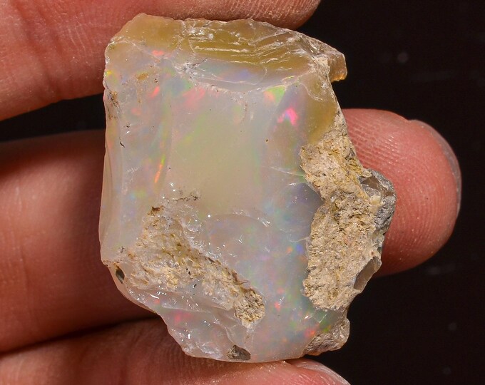 Incredible Top Grade Quality 100% Natural Welo Fire Ethiopian Opal Fancy Rough Loose Gemstone For Making Jewelry 27X23X17MM 41.50 Cts KR5822