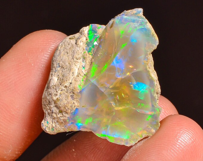 Wonderful Top Grade Quality 100% Natural Welo Fire Ethiopian Opal Fancy Rough Loose Gemstone For Making Jewelry 21X20X11 MM 20.50 Cts KR57-4