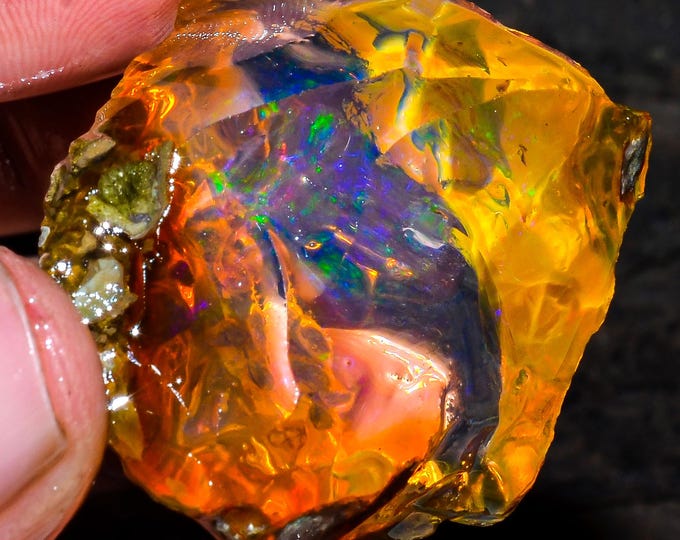Opal Rough Gemstone, Natural Crystal Opal Rough,Welo Fire Crystal Opal, Flashy Fire Specimens Ethiopian Opal Raw, Oil Opal Rough,104.50 Cts.