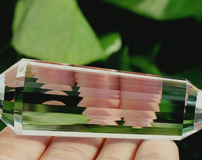 Hand Cut Real Tibetan Indian Himalayan High Altitude 99% Clear 24 Sided Crystal Point Quartz Vogel Wand 5.20 Inch Spiritual Reiki Healing