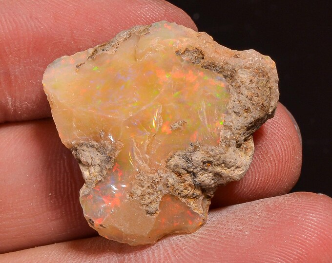 Splendid Top Grade Quality 100% Natural Welo Fire Ethiopian Opal Fancy Rough Loose Gemstone For Making Jewelry 27X25X9 MM 22.50 Cts. KR58-34