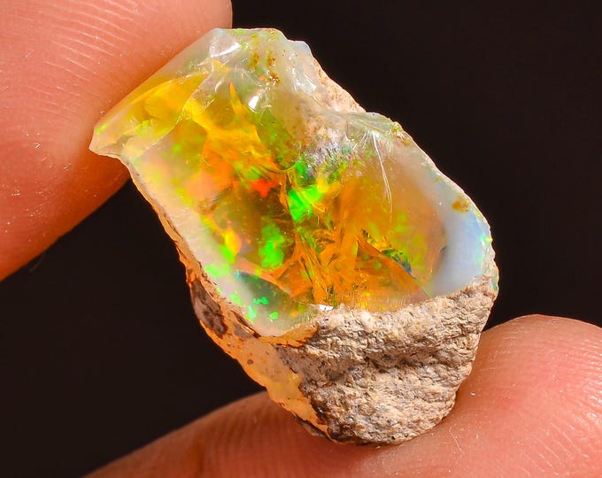 Splendid Top Grade Quality 100% Natural Welo Fire Ethiopian Opal Fancy Rough Loose Gemstone For Making Jewelry 20X16X10 MM 11.00 Cts KR57-34