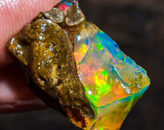 Opal Rough Gemstone, Natural Crystal Opal Rough,Welo Fire Crystal Opal, Flashy Fire Specimens Ethiopian Opal Raw, Oil Opal Rough, 08.50 Cts.