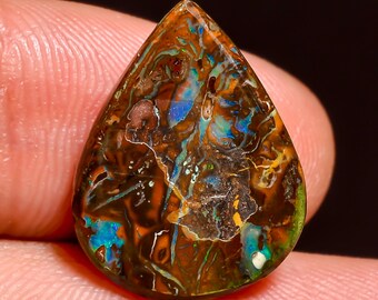 12 Ct Natural Boulder Opal | Pear Shape Cabochon Loose Gemstone