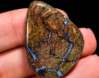 Boulder Opal Cabochon: Natural Australian Gemstone for Jewelry Making (34X25X6 MM, 51.00 Cts.)
