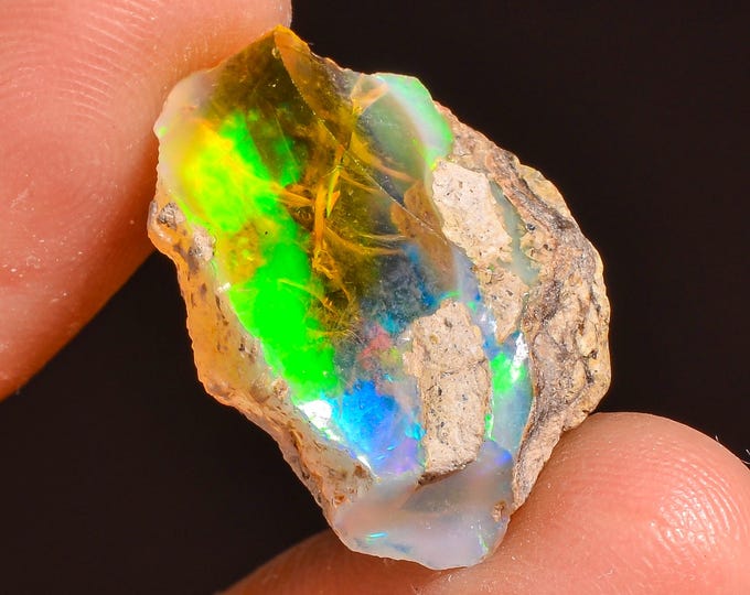 Marvellous Top Grade Quality 100% Natural Welo Fire Ethiopian Opal Fancy Rough Loose Gemstone For Making Jewelry 22X15X5MM 08.50 Cts KR57-23