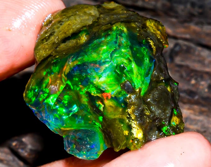 Opal Rough Gemstone, Natural Crystal Opal Rough,Welo Fire Crystal Opal, Flashy Fire Specimens Ethiopian Opal Raw, Oil Opal Rough,37.00 Cts.