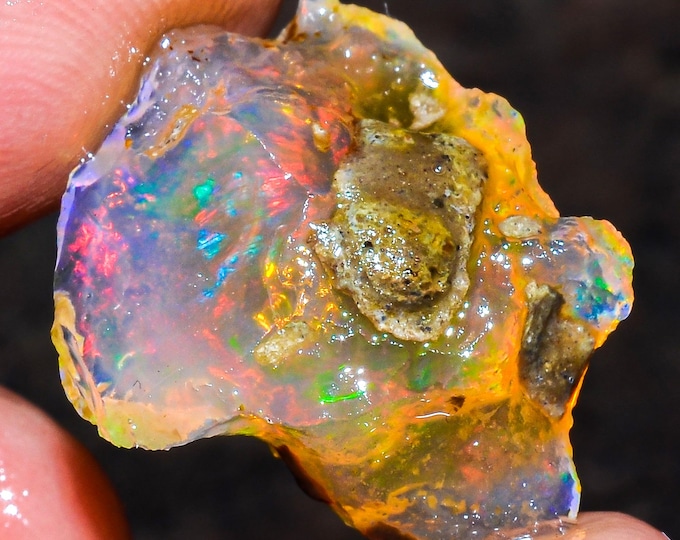 Opal Rough Gemstone, Natural Crystal Opal Rough,Welo Fire Crystal Opal, Flashy Fire Specimens Ethiopian Opal Raw, Oil Opal Rough, 09.00 Cts.