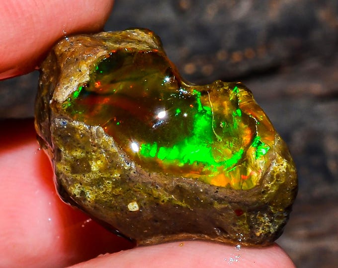 Opal Rough Gemstone, Natural Crystal Opal Rough,Welo Fire Crystal Opal, Flashy Fire Specimens Ethiopian Opal Raw, Oil Opal Rough, 15.00 Cts.