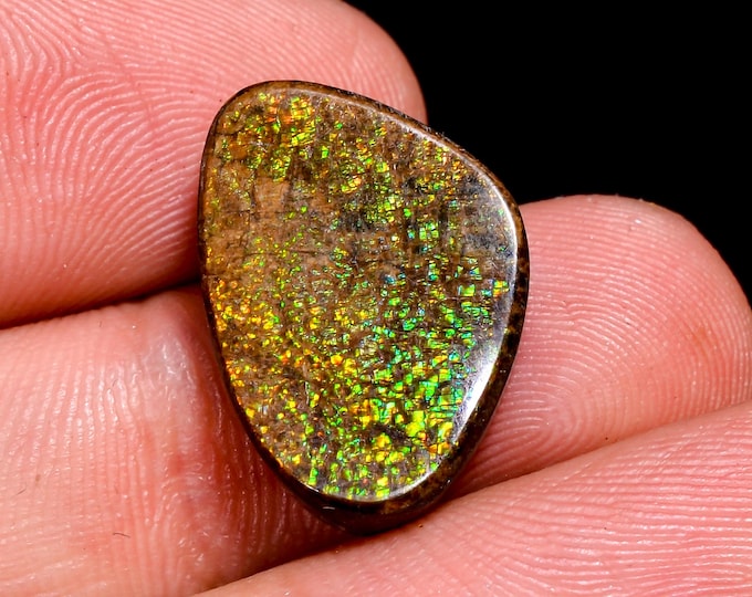 Gorgeous Top Grade Quality 100% Natural Ammolite Fancy Shape Cabochon Loose Gemstone For Making Jewelry 18X13X4 MM 11.00 Cts. KR41-12