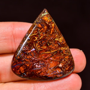 AAA Quality 100% Natural Koroit Boulder Opal Heart Shape Cabochon Loose Gemstone For Making Jewelry 37X32X4 MM 41.50 Cts. KR44-13