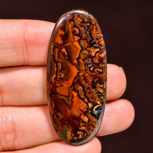 Fantastic Top Grade Quality 100% Natural Boulder Opal Oval Shape Cabochon Loose Gemstone For Making Jewelry 49X21X5 MM 53.50 Cts. KR44-47