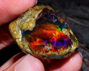 109.50 Ct Welo Fire Crystal Opal Rough | Natural Ethiopian Oil Opal Specimen