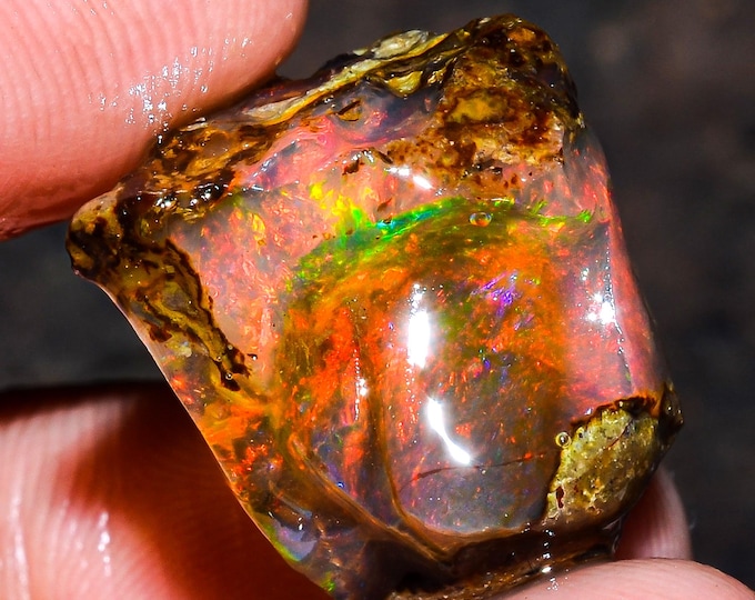 Opal Rough Gemstone, Natural Crystal Opal Rough,Welo Fire Crystal Opal, Flashy Fire Specimens Ethiopian Opal Raw, Oil Opal Rough, 12.50 Cts.
