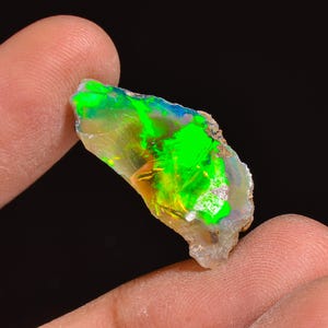 Marvellous Top Grade Quality 100% Natural Welo Fire Ethiopian Opal Fancy Rough Loose Gemstone For Making Jewelry 24X12X6MM 09.00 Cts KR63-15