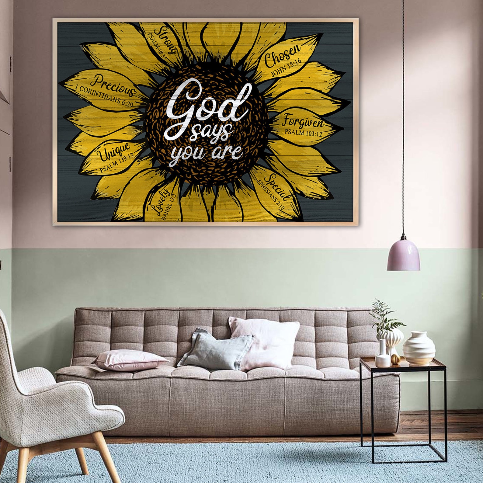 Sunflower God Says You Are Poster &Canvas Jesus Wall Art God Etsy