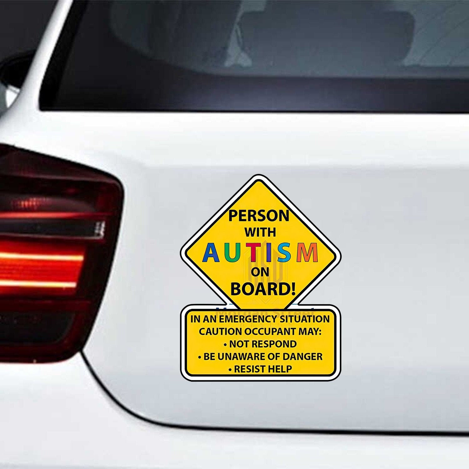 People With Autism On Board Sticker Autism Alert Sticker Etsy